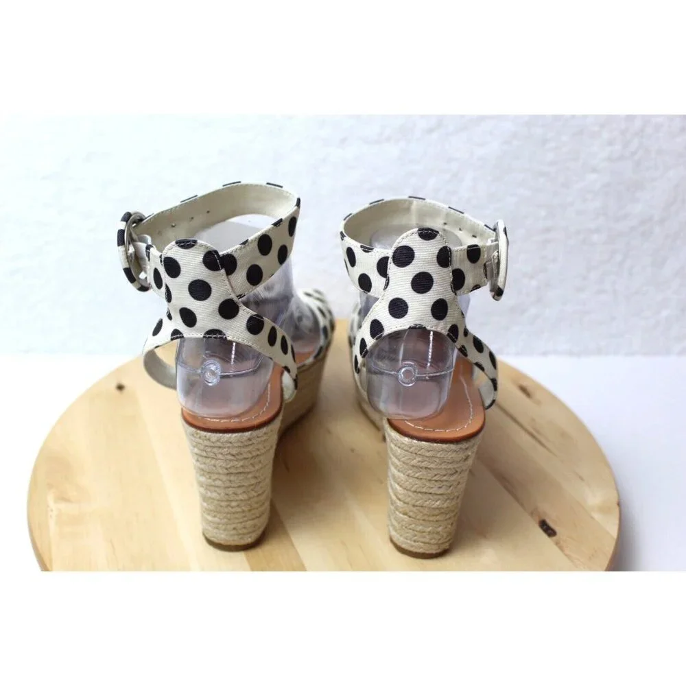 Alice Olivia Sandal Heels Womens Size 7.5 Buckle Polka Dot Designer Spring_4